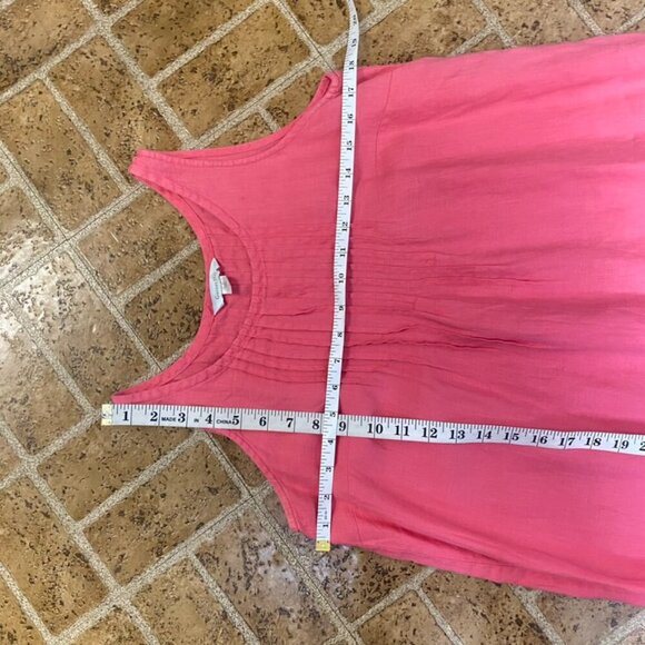 Garnet Hill 100% Linen Pink Sleeveless Dress - Picture 12 of 13
